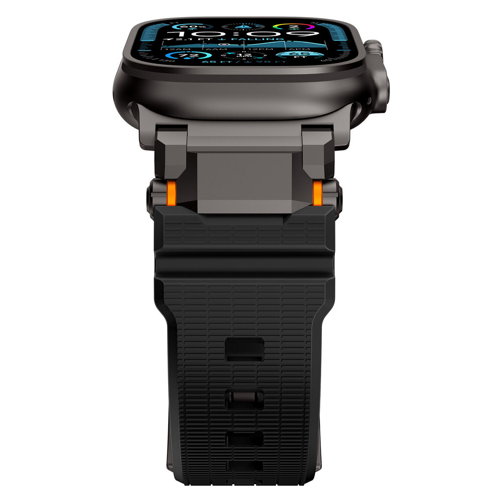 Strap-it® Strap-it Apple Watch 'Adventurer' siliconen band (zwart met zwart)