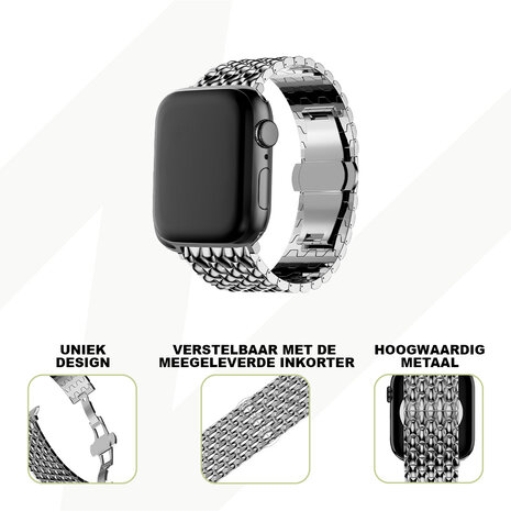 Bandz Bandz Apple Watch stalen band 'Dragon' (zilver)