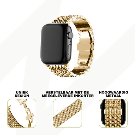 Bandz Bandz Apple Watch stalen band 'Dragon' (goud)