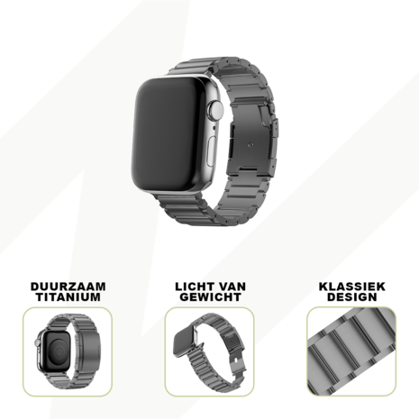Bandz Bandz Apple Watch titanium schakel band (grafiet)