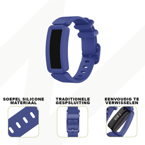 Bandz Bandz Fitbit Ace 2 siliconen band 'Classic' (donkerblauw)