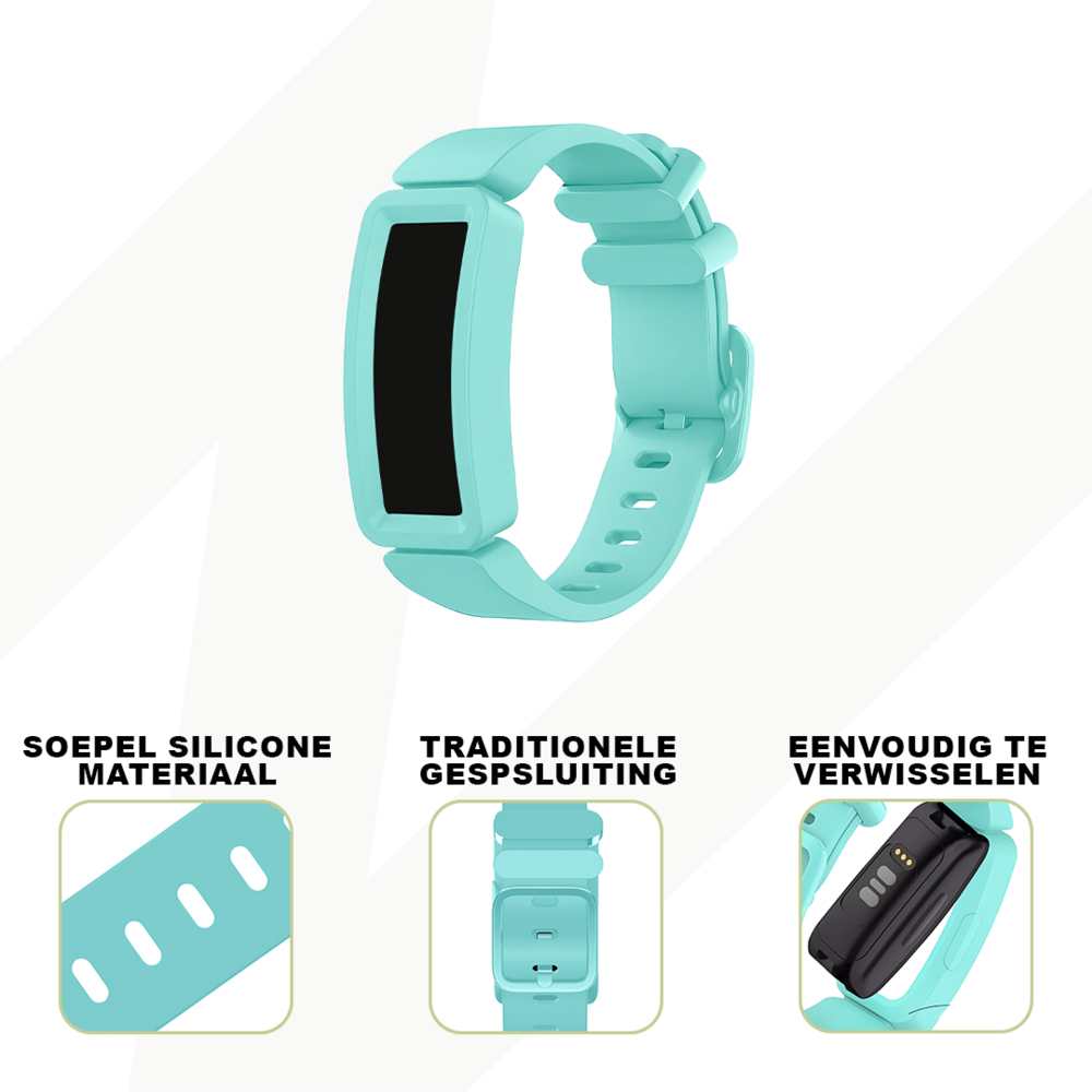 Bandz Bandz Fitbit Ace 2 siliconen band 'Classic' (aquablauw)