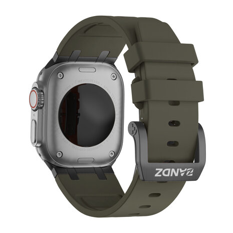 Bandz Bandz Apple Watch siliconen band 'Luxe Liquid' (bruin met zwart)