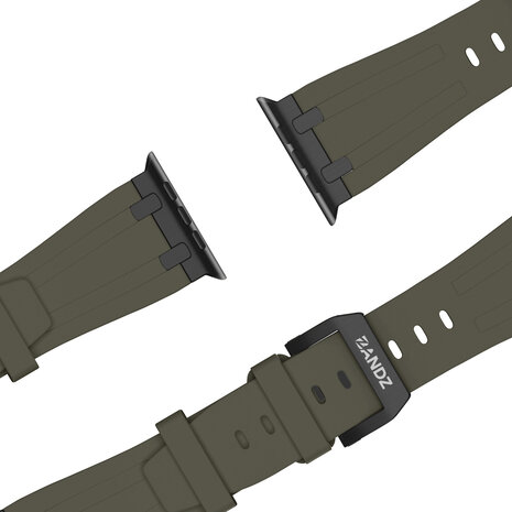 Bandz Bandz Apple Watch siliconen band 'Luxe Liquid' (bruin met zwart)