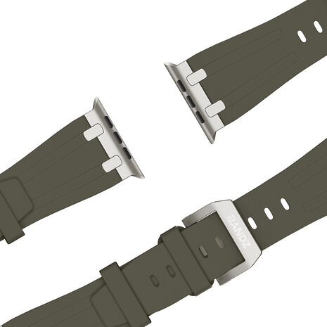 Bandz Bandz Apple Watch siliconen band 'Luxe Liquid' (bruin met titanium)
