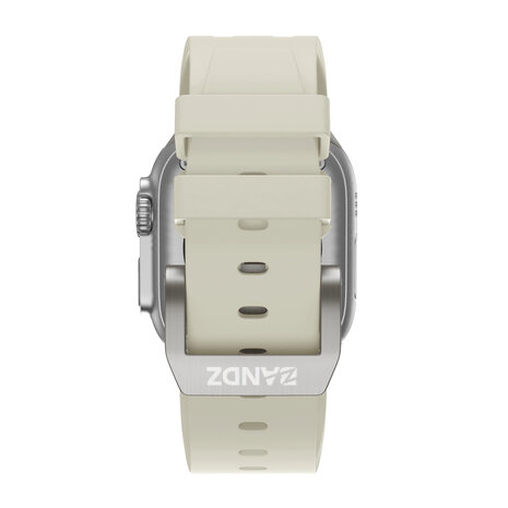 Bandz Bandz Apple Watch siliconen band 'Luxe Liquid' (beige met titanium)
