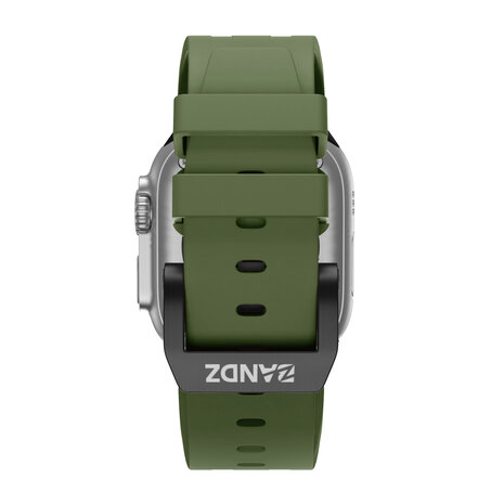 Bandz Bandz Apple Watch siliconen band 'Luxe Liquid' (groen met zwart)