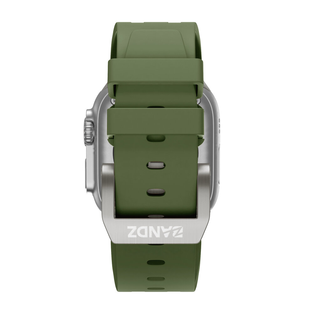 Bandz Bandz Apple Watch siliconen band 'Luxe Liquid' (groen met titanium)