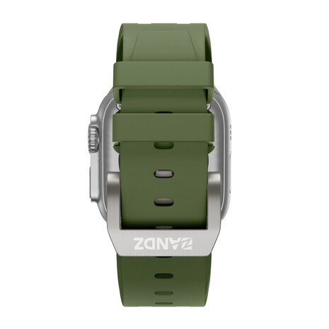 Bandz Bandz Apple Watch siliconen band 'Luxe Liquid' (groen met titanium)