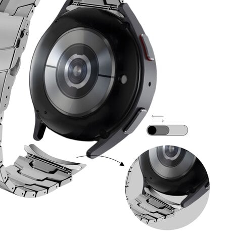 Bandz Bandz Samsung Galaxy Watch 5 Pro stalen band 'Iron' (zilver)