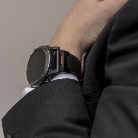 Strap-it® Strap-it Garmin Epix Gen 2 genuine leren bandje (zwart)