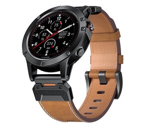 Strap-it® Garmin Instinct E - 45mm genuine leren bandje (bruin)