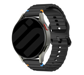 Strap-it® Amazfit Bip 6 wave siliconen bandje (zwart)