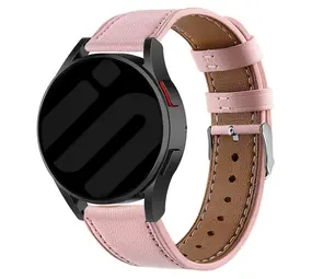 Strap-it® Amazfit Bip 6 leren bandje (roze)