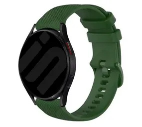 Strap-it® Amazfit Bip 6 luxe siliconen bandje (legergroen)