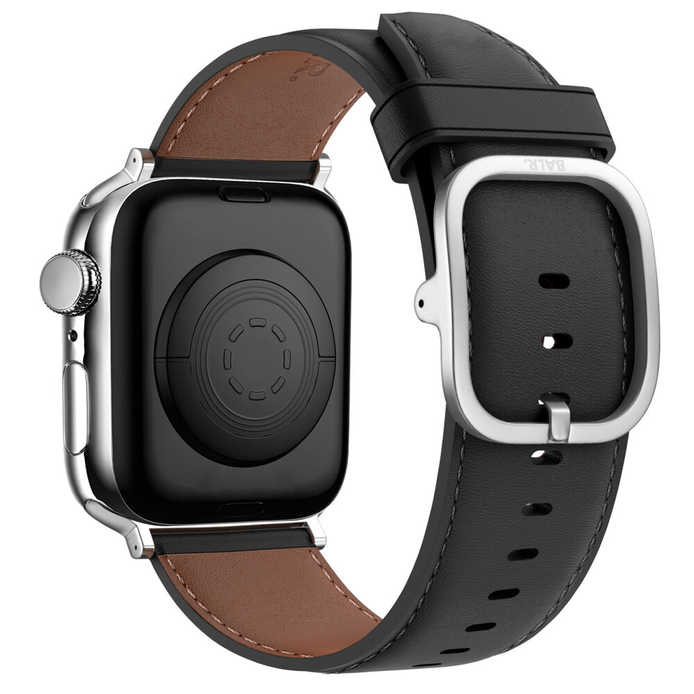 BALR. BALR Apple Watch leren band (zwart)