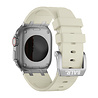 BALR. BALR Apple Watch Ultra liquid siliconen band (beige/zilver) BALR. BALR Apple Watch Ultra liquid siliconen band (beige/zilver)