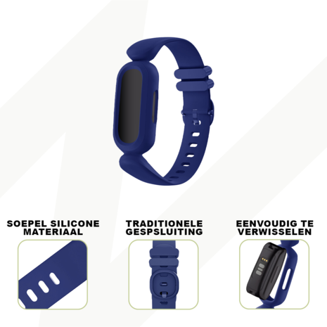 Bandz Bandz Fitbit Ace 3 siliconen band 'Classic' (donkerblauw)