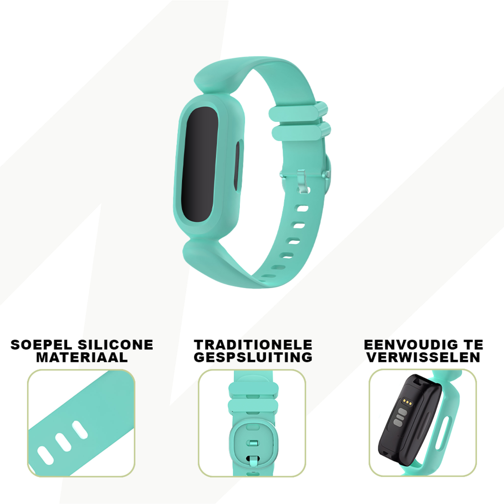 Bandz Bandz Fitbit Ace 3 siliconen band 'Classic' (aquablauw)