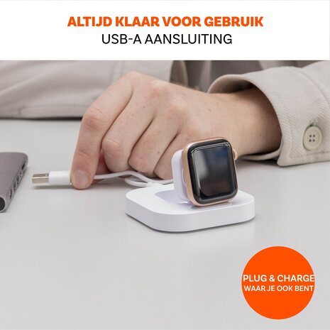 Strap-it® Strap-it Apple Watch portable mini oplader (wit)
