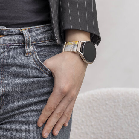 Strap-it® Strap-it Samsung Galaxy Watch 6 - 44mm nylon bandje (sterrenlicht mix)