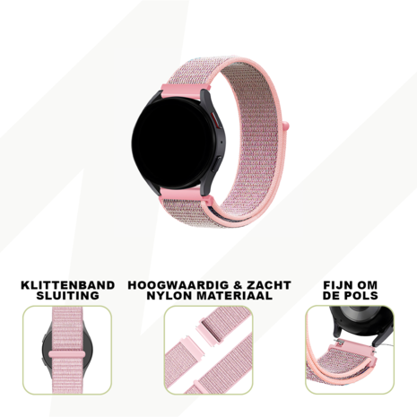 Bandz Bandz Huawei Watch GT 2 42mm nylon loop band (roze)