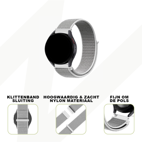 Bandz Bandz Amazfit GTR Mini nylon loop band (grijs)