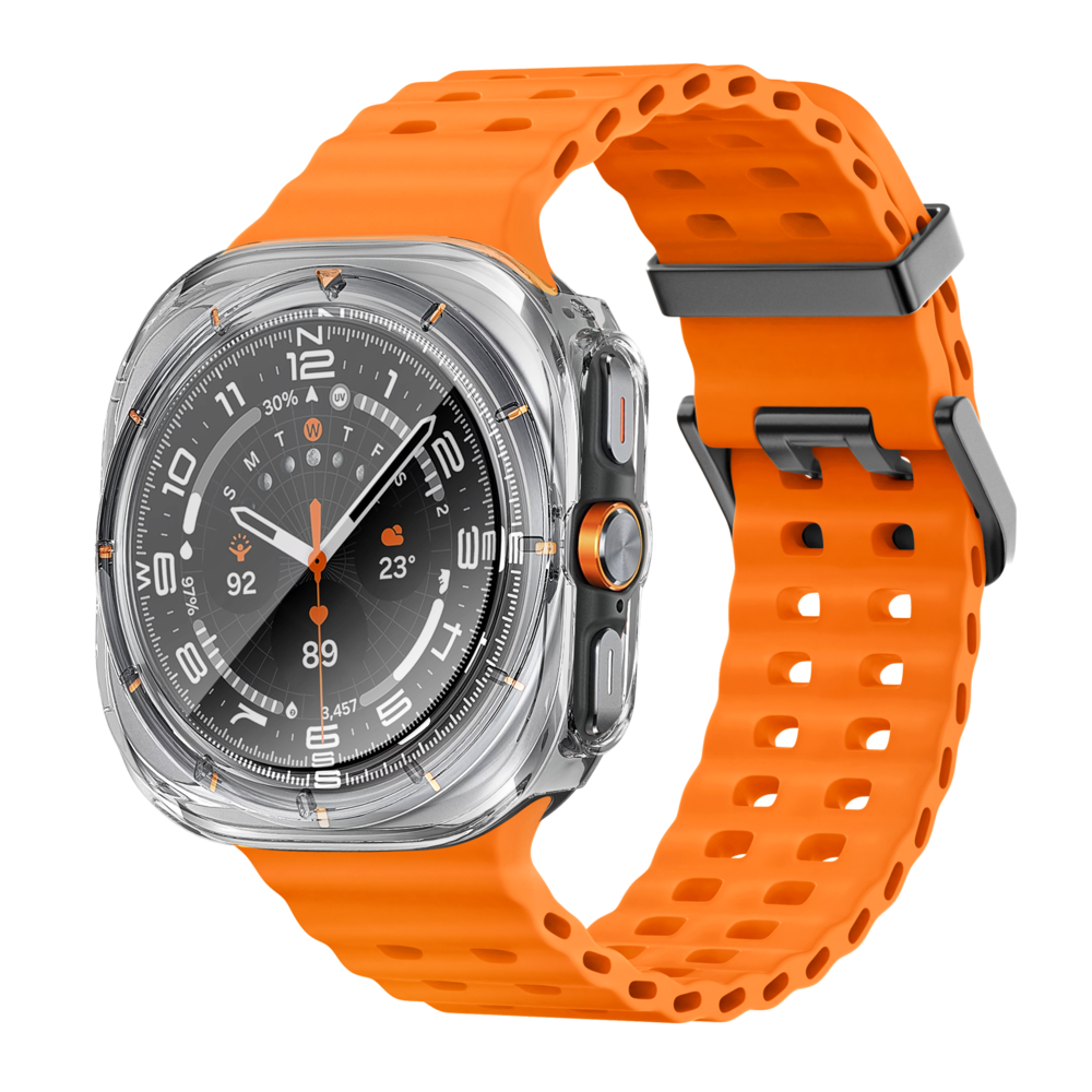 Bandz Bandz Samsung Galaxy Watch Ultra PC hoesje met glas (transparant)