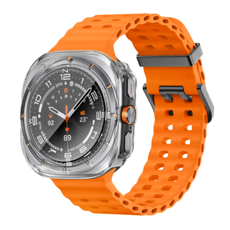 Bandz Bandz Samsung Galaxy Watch Ultra PC hoesje met glas (transparant)