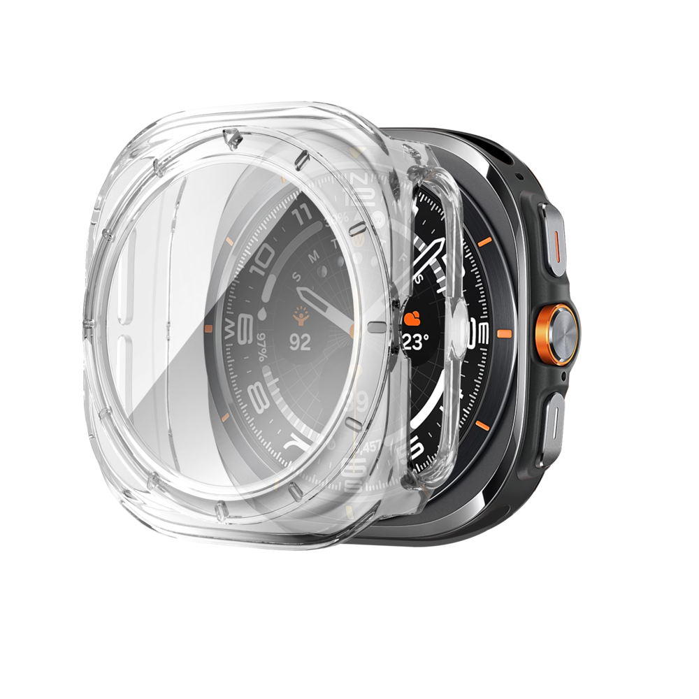 Bandz Bandz Samsung Galaxy Watch Ultra PC hoesje met glas (transparant)