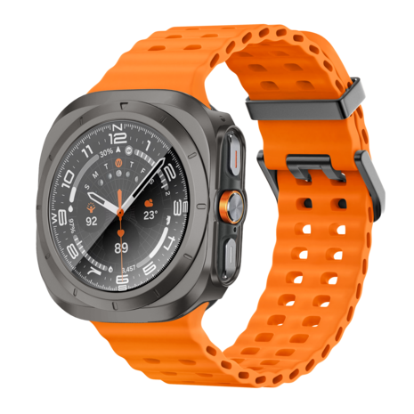 Bandz Bandz Samsung Galaxy Watch Ultra PC hoesje met glas (titanium grijs)