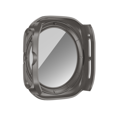 Bandz Bandz Samsung Galaxy Watch Ultra PC hoesje met glas (titanium grijs)