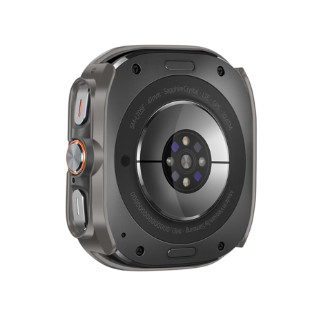 Bandz Bandz Samsung Galaxy Watch Ultra PC hoesje met glas (titanium grijs)