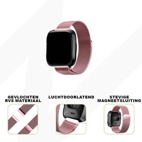 Bandz Bandz Fitbit Versa Milanese loop band (roze)