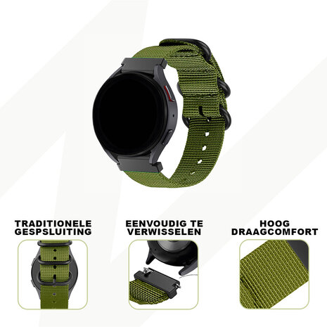 Bandz Bandz Amazfit Active nylon band met gesp (groen)