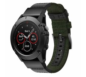 Strap-it® Garmin MARQ nylon hybrid bandje (legergroen) Strap-it® Garmin MARQ nylon hybrid bandje (legergroen)