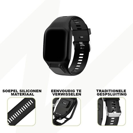 Bandz Bandz TomTom Runner 2 siliconen band 'Classic' (zwart)