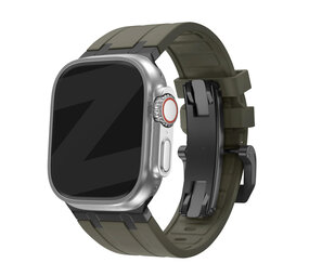 Bandz Bandz Apple Watch siliconen band 'Luxe Liquid' (bruin met zwart)