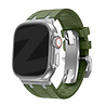 Bandz Bandz Apple Watch siliconen band 'Luxe Liquid' (groen met zilver) Bandz Bandz Apple Watch siliconen band 'Luxe Liquid' (groen met zilver)