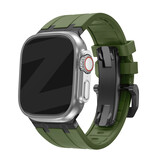 Bandz Bandz Apple Watch siliconen band 'Luxe Liquid' (groen met zwart)