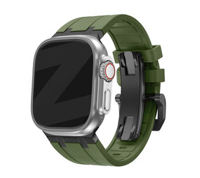 Bandz Bandz Apple Watch siliconen band 'Luxe Liquid' (groen met zwart)