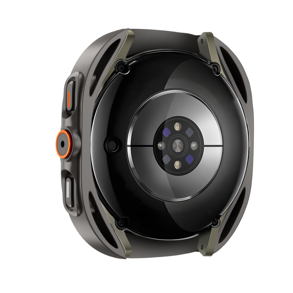 Bandz Bandz Samsung Galaxy Watch 7 - 44mm square PC hoesje met glas (titanium grijs)