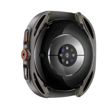 Bandz Bandz Samsung Galaxy Watch 7 - 44mm square PC hoesje met glas (titanium grijs)