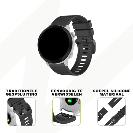 Strap-it® Bandz Garmin Tactix 8 - 47mm siliconen band met gesp (zwart)