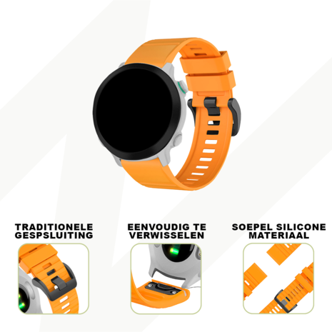 Strap-it® Bandz Garmin Fenix E siliconen band met gesp (oranje)