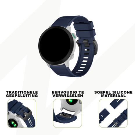 Strap-it® Bandz Garmin Fenix E siliconen band met gesp (donkerblauw)