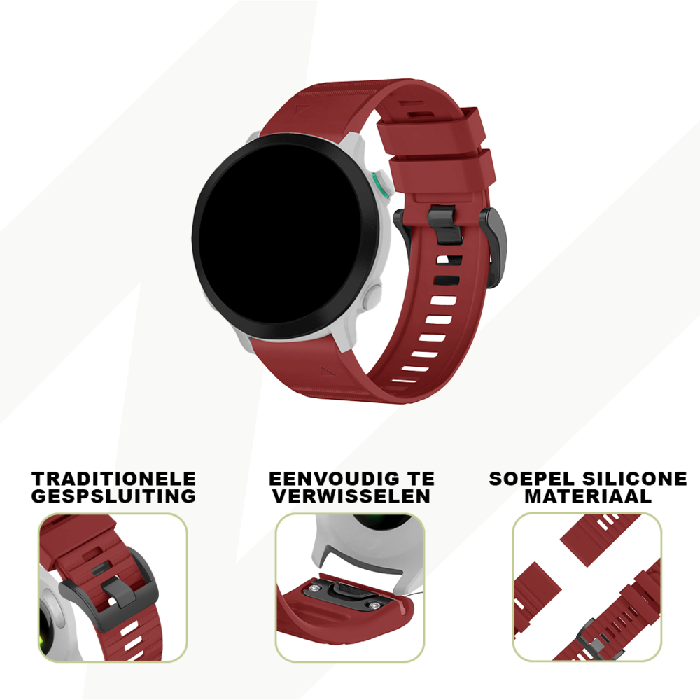 Bandz Bandz Garmin Quatix 5 / 6 / 7 siliconen band met gesp (rood)