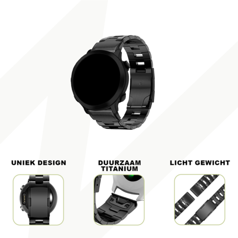 Bandz Bandz Garmin Tactix 8 - 51mm titanium schakel band (zwart)