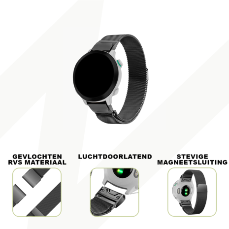 Strap-it® Bandz Garmin MARQ Milanese loop band (zwart)