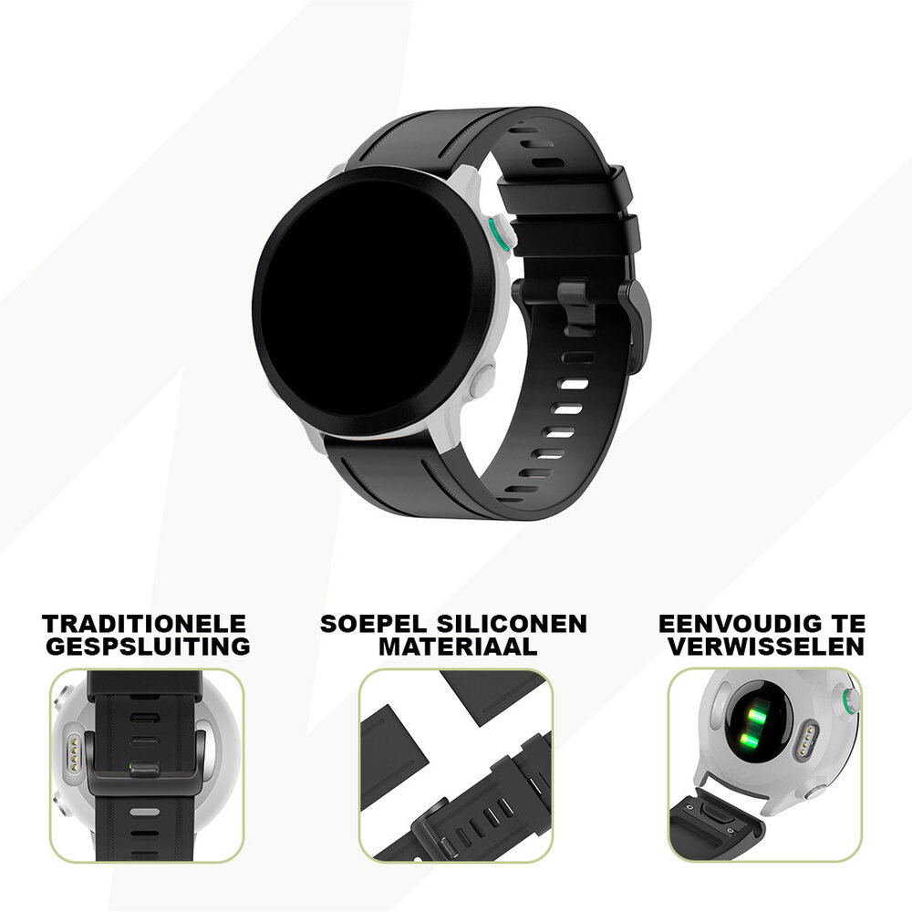 Bandz Bandz Garmin Instinct E - 40mm siliconen band met gesp (zwart)